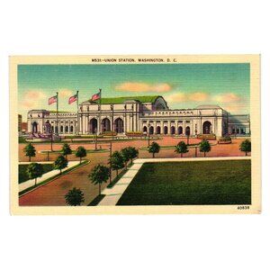 Vintage Postcard Union Station Washington DC by BS Reynolds Co Metrocraft Unused